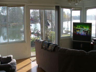 Wonderful lake view with huge TV