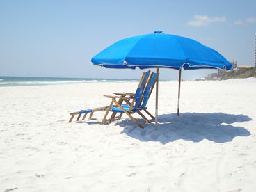 Included Beach Setup -- 4 chairs, 2 umbrellas