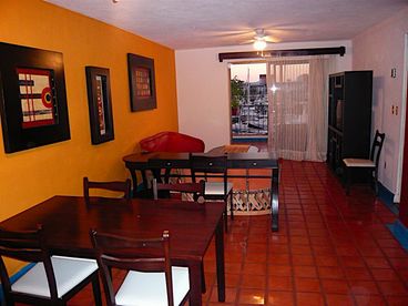 Living/ Dining area, looking out toward deck