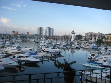 View of the marina from the deck