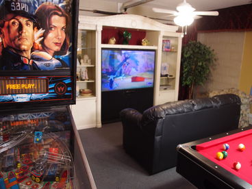 Game Room with Billiards, Free Arcade Games and a 65\