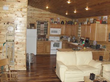 living room looking into Kitchen