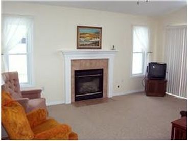 Fireplace and living room