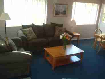 Family room upstairs has full entertainment system with DVD player and 25 inch TV with surround home theater system.