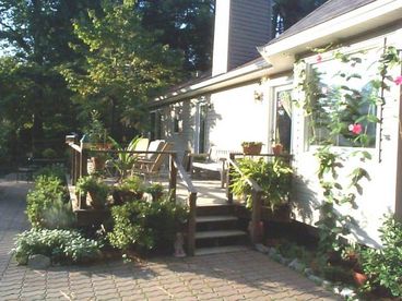 garden deck overlooking large yard