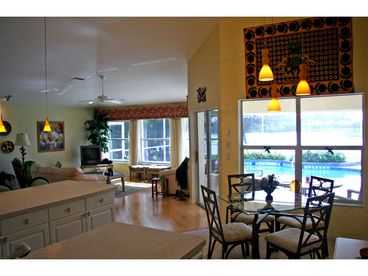 Watch the birds fish on the lake while you dine!