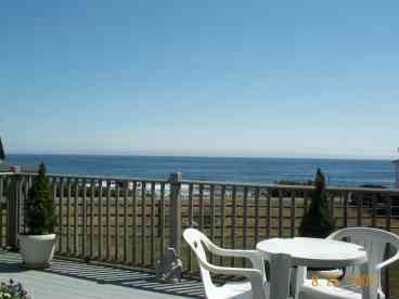 A view of the spacious deck