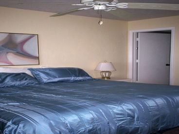 Master Bedroom has a king bed, walk in closet and private bath with walk in shower.  The Master Bedroom also has a private entrance to the Lanai.