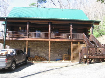 We have two ways into cabin downstairs entry or climb these awesome looking stairs.