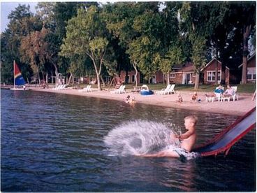 Fun on the water slide at Dickerson\'s Resort in Minnesota.