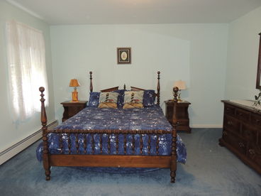 Inlcudes a queen-size bed, nightstands, dresser with mirror, armoire, bed-side lamps, and clock.