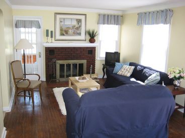 Bright Sunny Living room, Sunroom is past French Doors