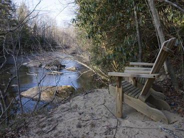 River frontage, a short walk from the cabin.