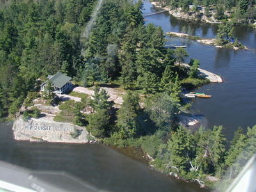 Aerial View of Cabin #1 - a housekeeping cottage equipped with a full kitchen