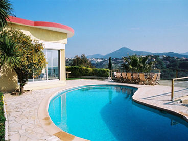 pool next to the livingroom and terrace