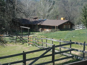View of main house from the riding arena