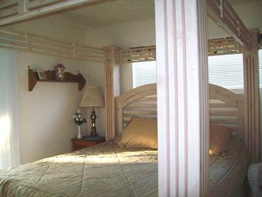 California King 4-Poster bedroom with closet, Cable TV and DVD, dresser and closet