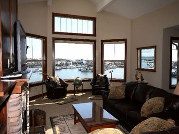 Vaulted ceiling and 6 skylights compliment this incredible view setting