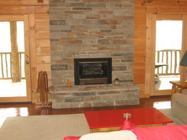 Gas fireplace in living room for those chilly nights
