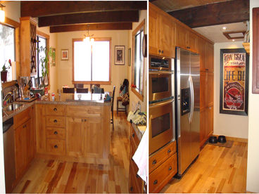 Brand new kitchen with granite counter tops and stainless steel appliances.