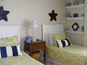 Twin guest room, there is a bathroom outside of it.