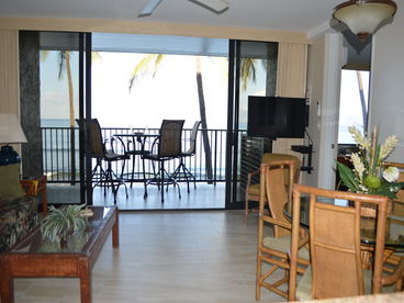 Living room/Dining room.  Water view from kitchen