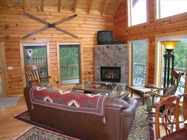 Gas Log Fireplace in the Great Room.