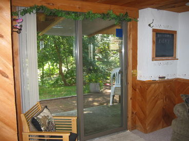 private entrance with slider to studio