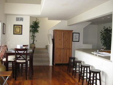 Counter seating in the kitchen area