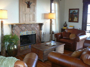 Living room with fireplace