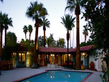 Pool deck and house