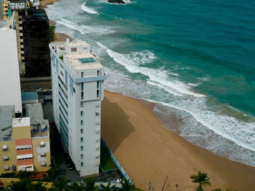 The Condominium building is right on the beach!