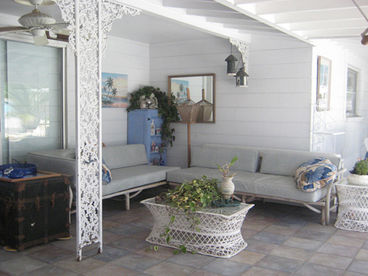 Sitting area near pool.