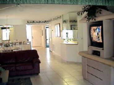 Living room with Sleeper Sofa, TV, Screened Porch