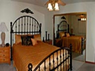 King size bed in master bedroom