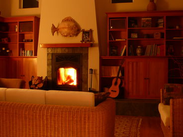Evening by the fireplace
