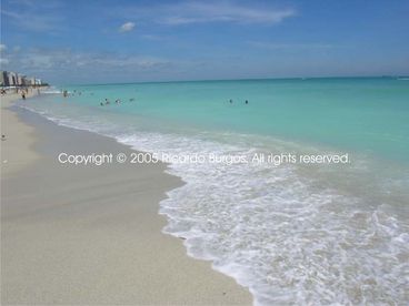 Beach behind the building