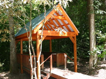 Creek side lounging area.