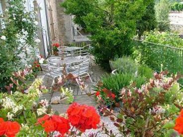 Terrace of self-catering vacation rental in Couiza, Southern France