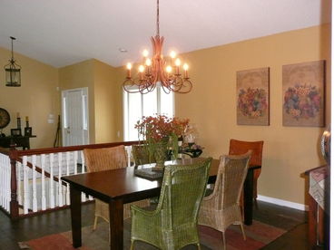Dining table can seat up to 8 adults