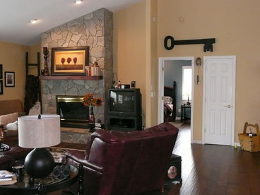 Stone Gas Fireplace for those chilly days...