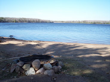 Here are views from the sandy beach & firepit.