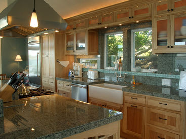 Gourmet kitchen with commercial grade oven and cooktop