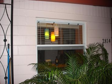 Through window of breakfast nook