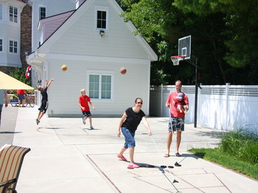 Shuffle board and basketball for the whole family. 