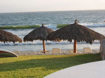 View from pool looking at the beach