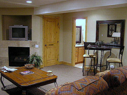 View from Living Room into Kitchen and Bathroom