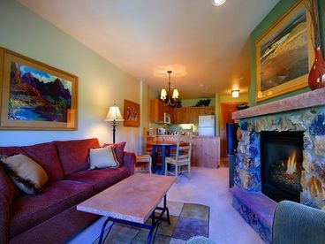 Living area with gas fireplace