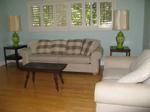 Living Room has two extremely confortable sofas. One is a Queen size sofa bed.  The other is a love seat.
