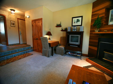Living Area with Gas Log Fireplace
